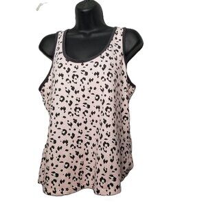 Karen Neuburger Live Love Lounge Pajama Tank Top Medium Pink Leopard Sleepwear